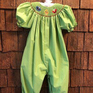 Smocked Sesame Street Long Bubble 4T